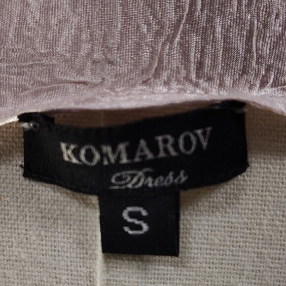 Komarov 2-Piece Hanky Hem Midi Dress & Chiffon Jacket Pink Beaded Neck Size S - Picture 14 of 16